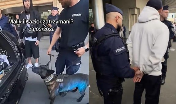 Malik Montana i Kazior zatrzymani przez policję. Pies przeszukał auto, jeden z raperów trafił w kajdanki Zdjęcie główne wpisu