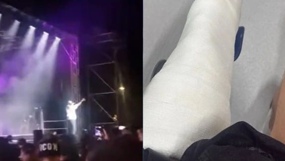 KęKę spadł ze sceny w Białobrzegach i złamał nogę. Nagrania obiegły internet Zdjęcie główne wpisu