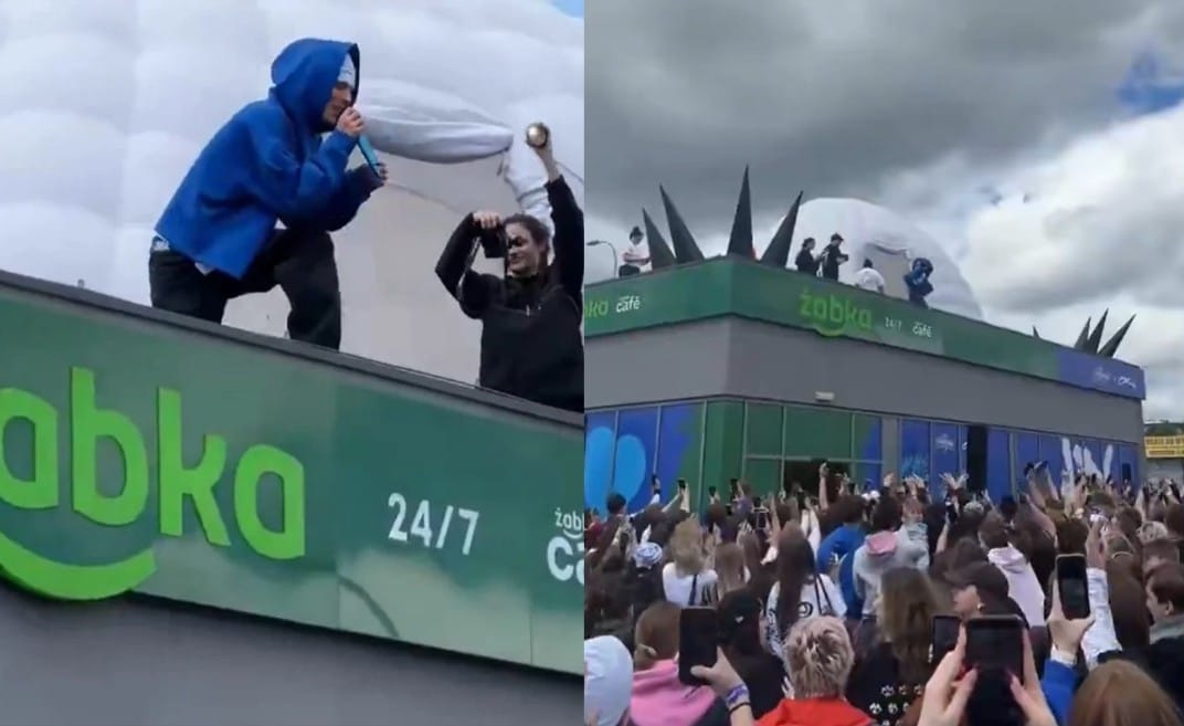 Oki zagrał koncert na dachu Żabki. Tłumy przed sklepem szalały Zdjęcie główne wpisu