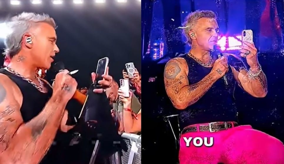 Robbie Williams totalnie zaskoczył polską fankę. W czasie koncertu wziął jej telefon, zadzwonił do jej mamy i zaśpiewał jej piosenkę Zdjęcie główne wpisu