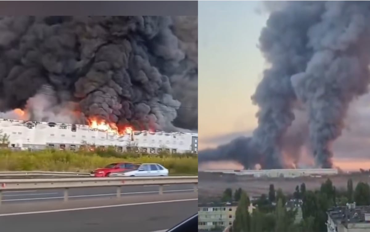 Kolejne centrum logistyczne w Rosji płonie. Udany atak ukraińskich dronów na Ozon Zdjęcie główne wpisu