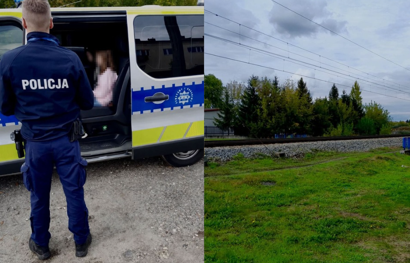 Sesja zdjęciowa dziewczynek na zamkniętym przejeździe kolejowym. Do akcji ruszyli policjanci Zdjęcie główne wpisu