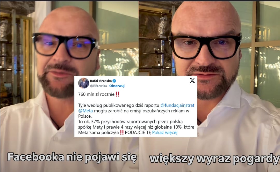 „Trudno o większy wyraz pogardy!”. Rafał Brzoska ujawnia, że przedstawiciele Facebooka zignorowali wezwanie na komisję sejmową Zdjęcie wpisu