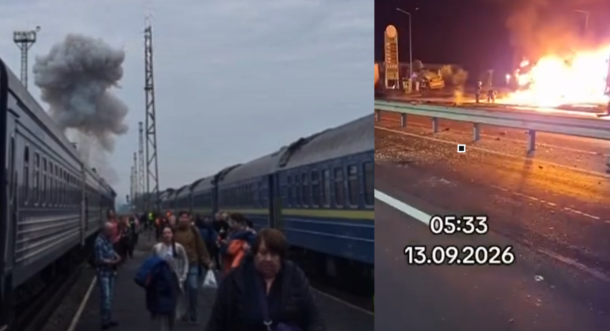Rosyjskie drony uderzyły w pociąg do Warszawy i ciężarówkę. Oba ataki tuż przy granicy z Polską Zdjęcie wpisu