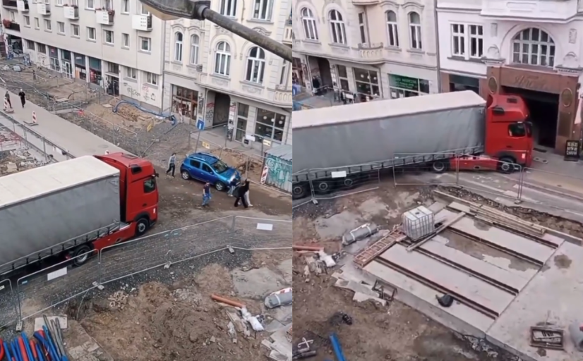 Mistrz kierownicy w Poznaniu. Władował się w remontowaną ulicę Starego Miasta Zdjęcie wpisu