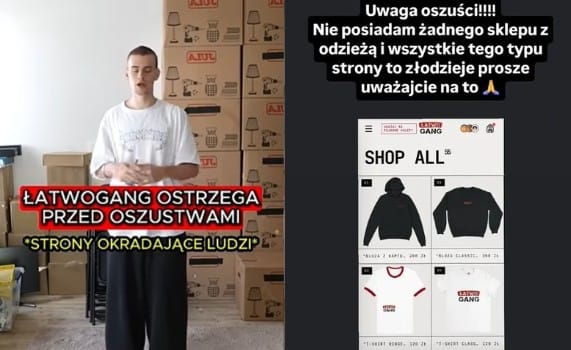 Łatwogang wrzucił nagranie, na którym ostrzega przed podszywającymi się oszustami Zdjęcie główne wpisu