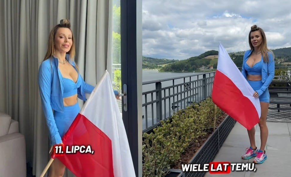 Doda z wałkiem na głowie, stroju sportowym i flagą w ręce przypomina o ważnej dla Polaków dacie. Zdjęcie główne wpisu