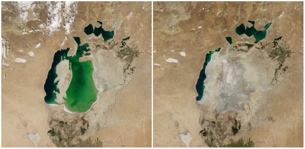 2. Jezioro Aralskie Albo raczej to, co z niego zostało. 