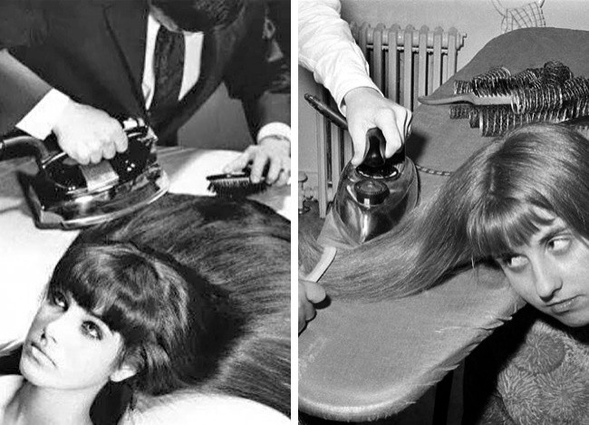 4. Popularna metoda prostowania włosów w latach 60 ubiegłego wieku.