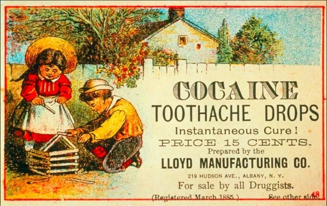 7. Środek na ból zęba, na bazie kokainy, 1885