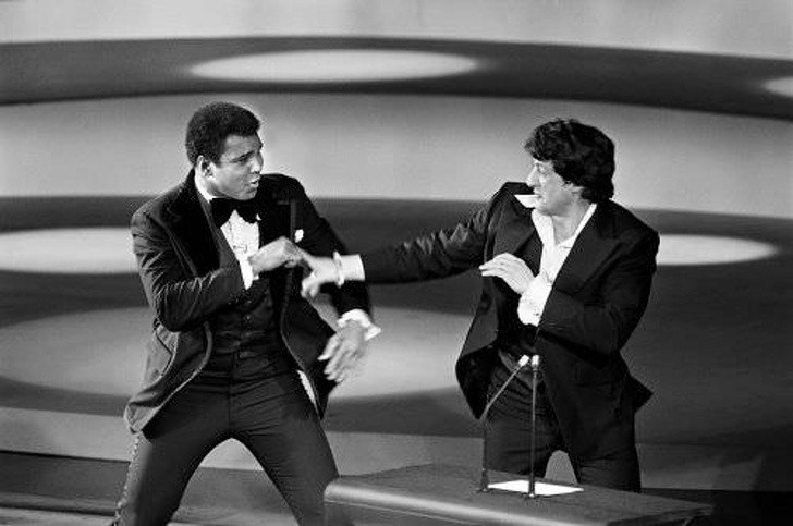 Ali i Stallone udają, że walczą o Oscara, 1976 rok