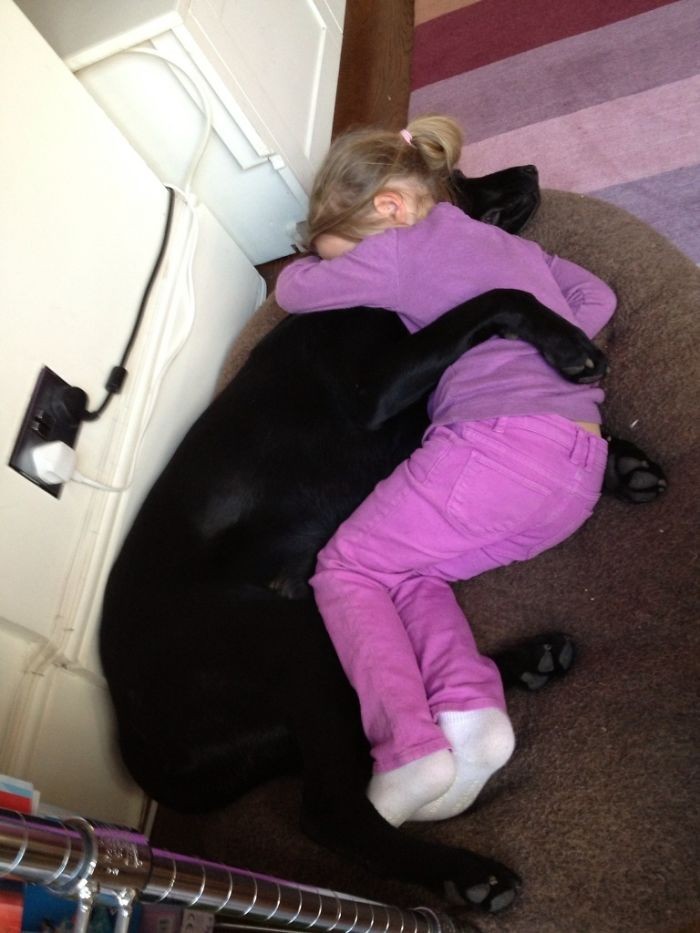 „Kiedy córka ma ciężki dzień, nasz pies zawsze stara się ją pocieszyć”
