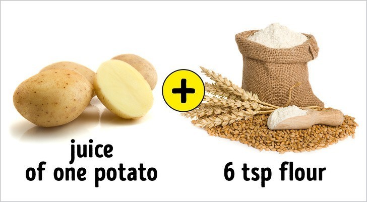 3. Mąka pszenna i sok z ziemniaka