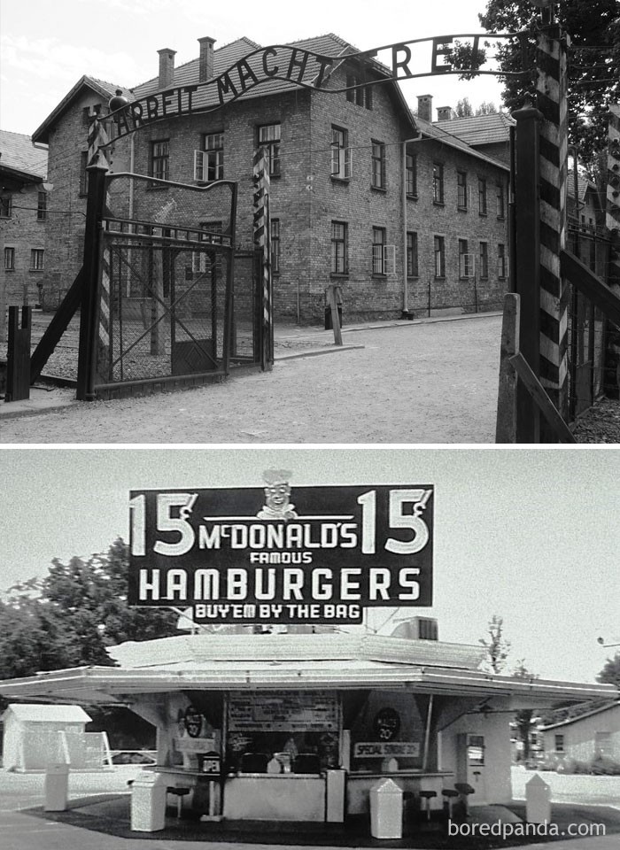 12. Pierwsi więźniowie dotarli do Auschwitz kilka dni po tym jak w Stanach Zjednoczonych powstał pierwszy McDonald's (1940)