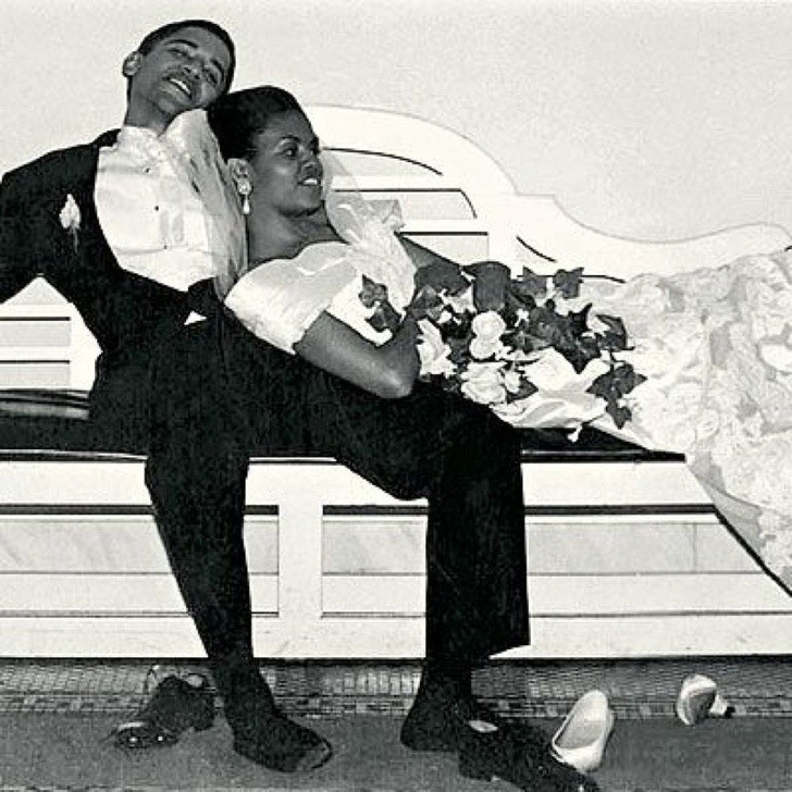 21. Barack i Michelle Obama w dniu ślubu, 1992