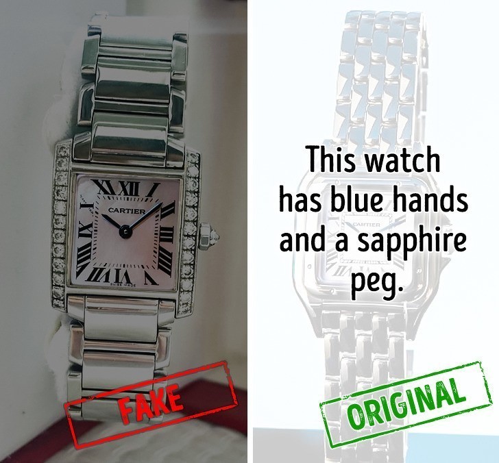 3. Ten zegarek ma niebieskie wskazówki i szafirowe pokrętło.