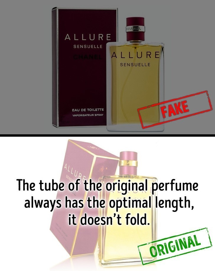 4. Opakowanie oryginalnych perfum zawsze jest dopasowane długością do butelki.