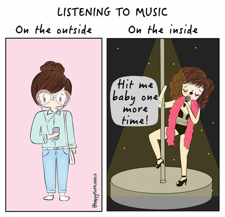 1. Słuchanie muzyki – na zewnątrz vs wewnątrz