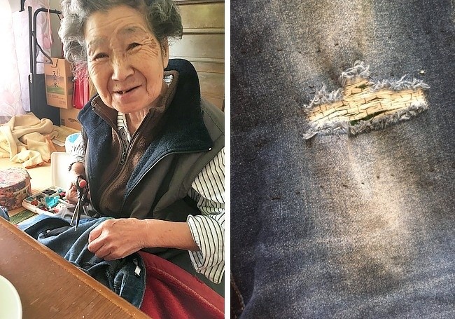 „Moja babcia 'naprawiła' moje modne dżinsy.”
