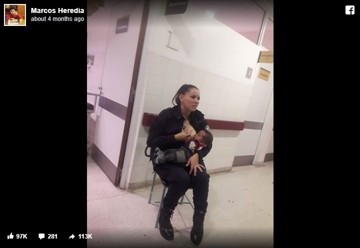 1. Policjantka z Argentyny nie zawahała się przed nakarmieniem piersią płaczącego dziecka, które zostało odebrane matce.