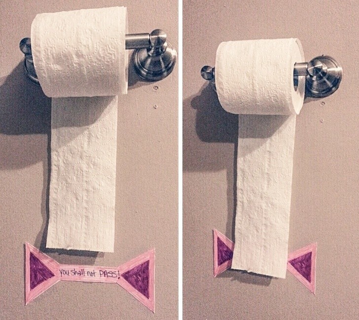 3. Znak, który pokazuje twojemu dziecku ile papieru toaletowego może użyć