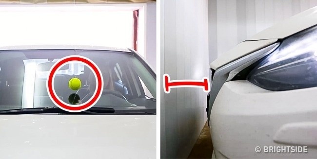 8. Zawieś piłeczkę tenisową w garażu aby ułatwić parkowanie.