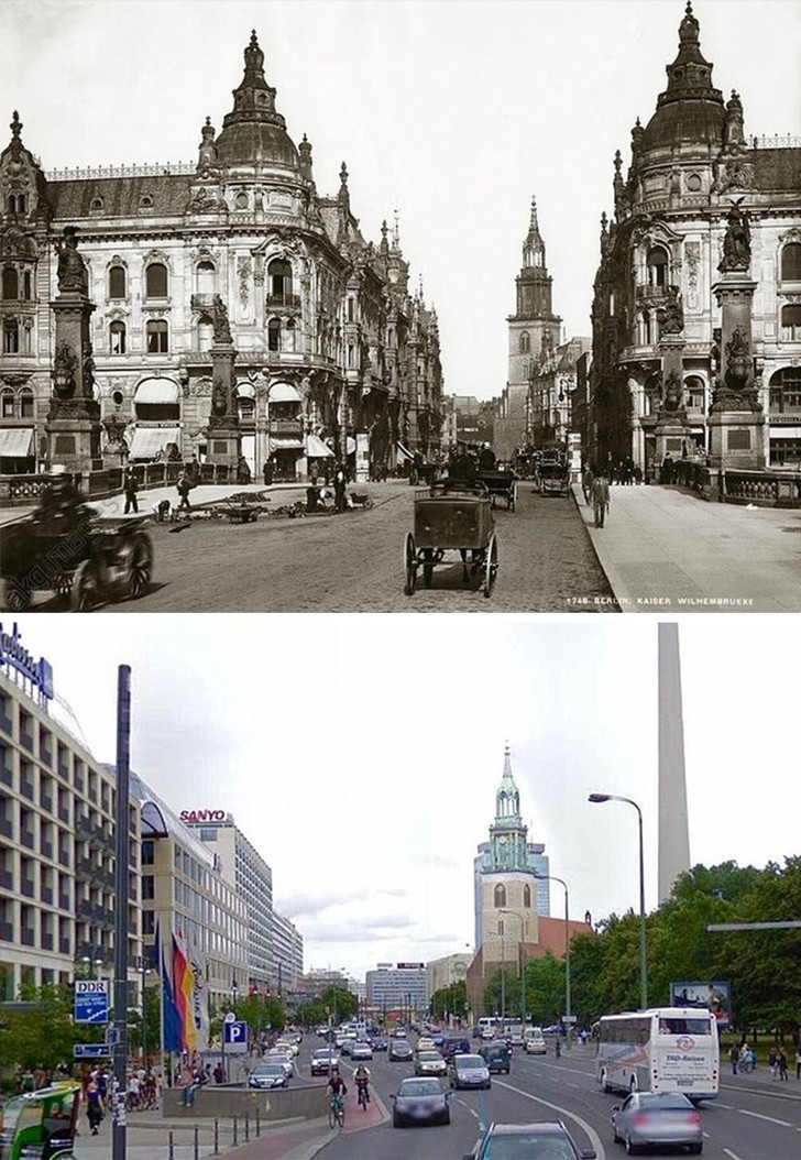 Berlin w 1890 roku i dziś