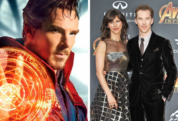 Benedict Cumberbatch (Doctor Stephen Strange) and his wife, Sophie Hunter