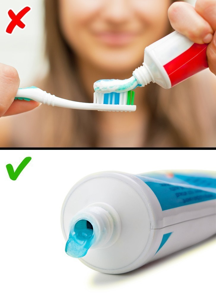 10. Zbyt duża ilość pasty do zębów