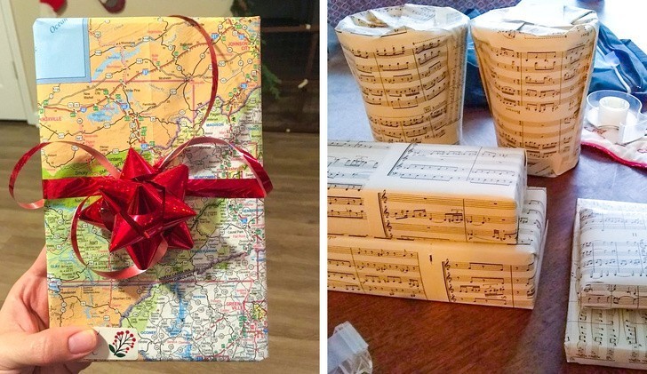 1. Stare mapy i zeszyty mogą posłużyć za papier do pakowania prezentów.