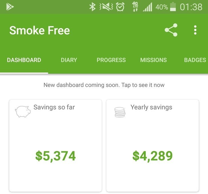 15. Zwykłam palić paczkę papierosów dziennie. Rzuciłam ponad rok temu i zaczęłam prowadzić dziennik oszczędzania. Okazało się, że przez ten czas zaoszczędziłam ponad $5,000.