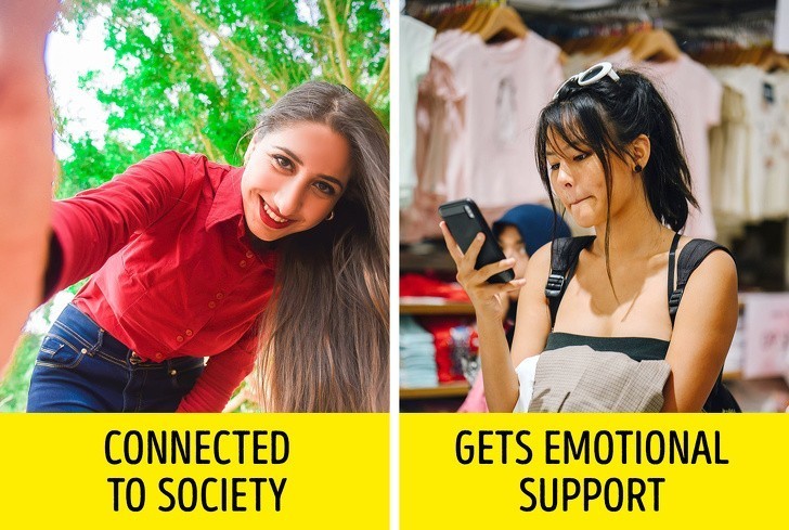 9. Używanie mediów społecznościowych: zapewnia nam emocjonalne wsparcie i sprawia, że łączymy się ze społeczeństwem