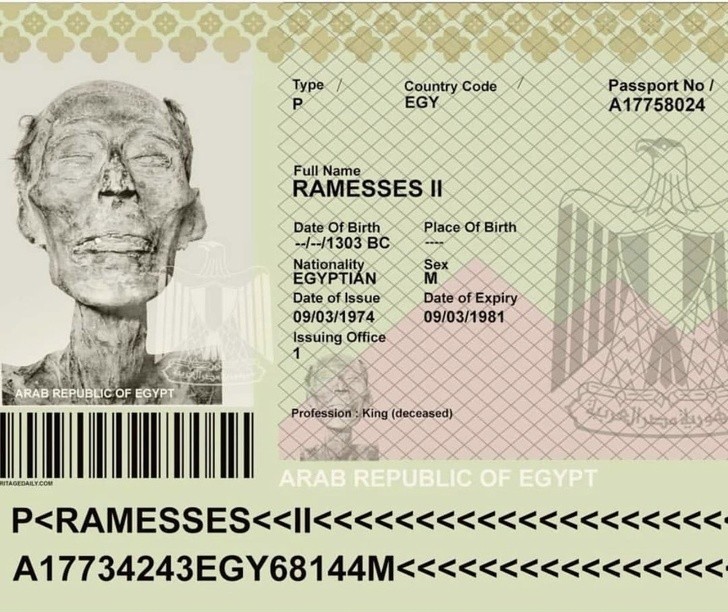 Egipski paszport legendarnego faraona Ramzesa II