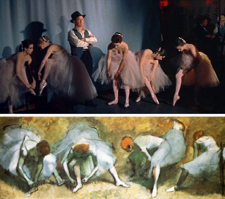 Narodziny gwiazdy , George Cukor — Dancers Tying Shoes, Edgar Degas