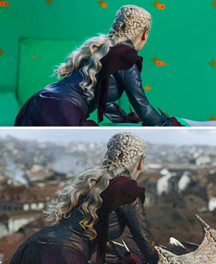 Scena przed i po z ostatniego sezonu "Gry o tron."