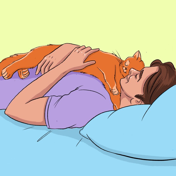 Twój kot lubi na tobie spać, bo jesteś miękką i ciepłą poduszką. No i jego ukochanym człowiekiem.