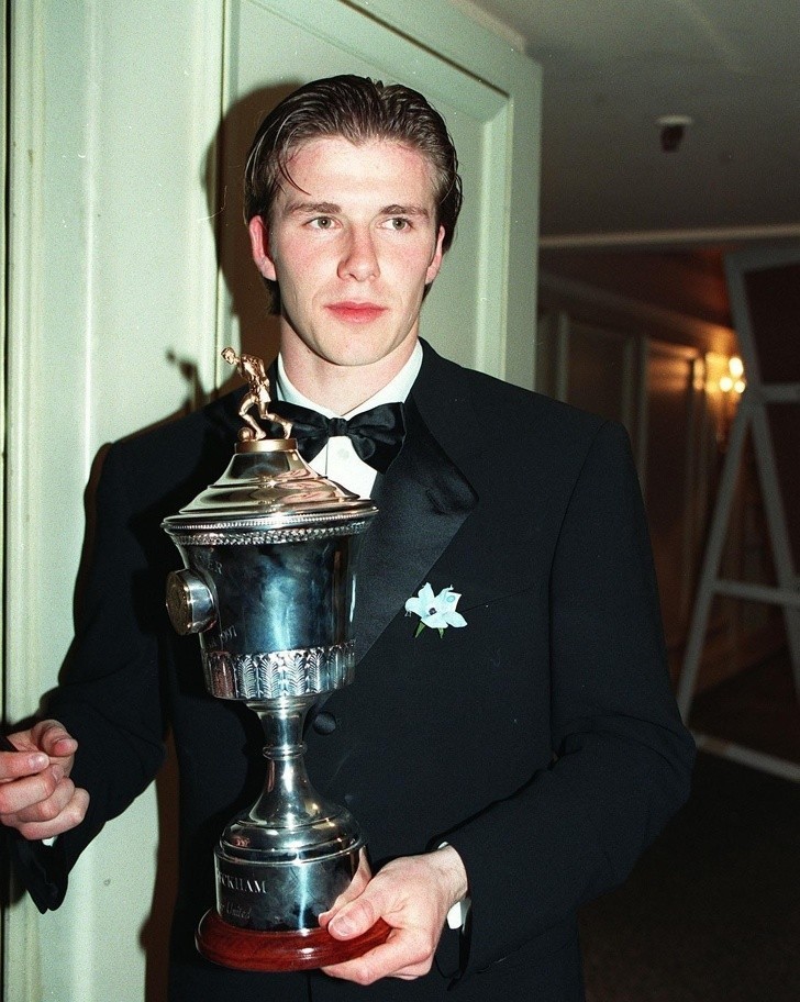 David Beckham z nagrodą dla piłkarza roku, 1997