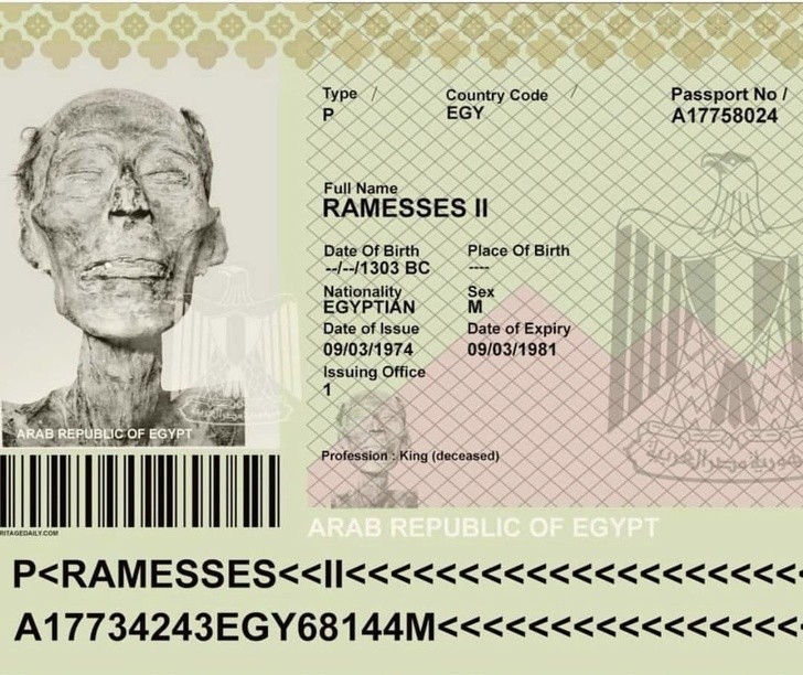 7. Egipski paszport legendarnego faraona Ramzesa II