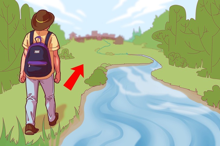 5. Jeśli zgubisz się w terenie, zlokalizuj dowolny strumień i zacznij iść wzdłuż niego.
