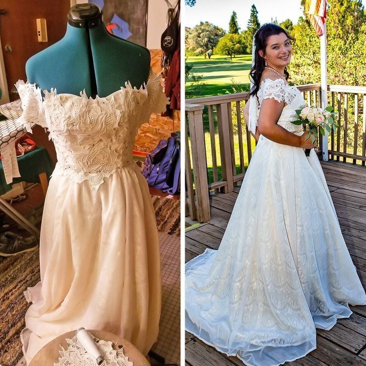 "Moja siostra własnoręcznie wykonała moją suknię ślubną."