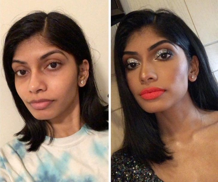 „Przed i po – mój wieczorowy makijaż”