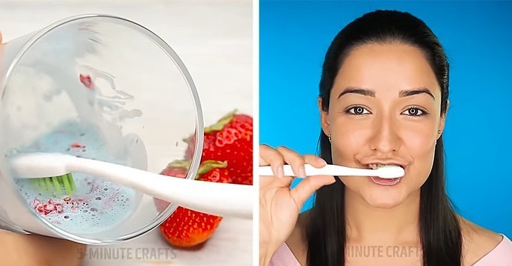 8. Wybielanie zębów za pomocą owoców