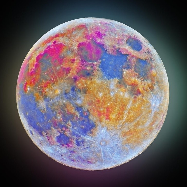 1. Księżyc po nałożeniu ultrafioletu i podczerwieni