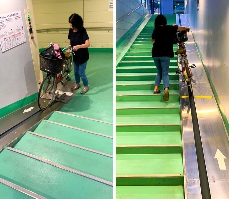 2. Niektóre stacje metra w Japonii są przystosowane dla rowerzystów.