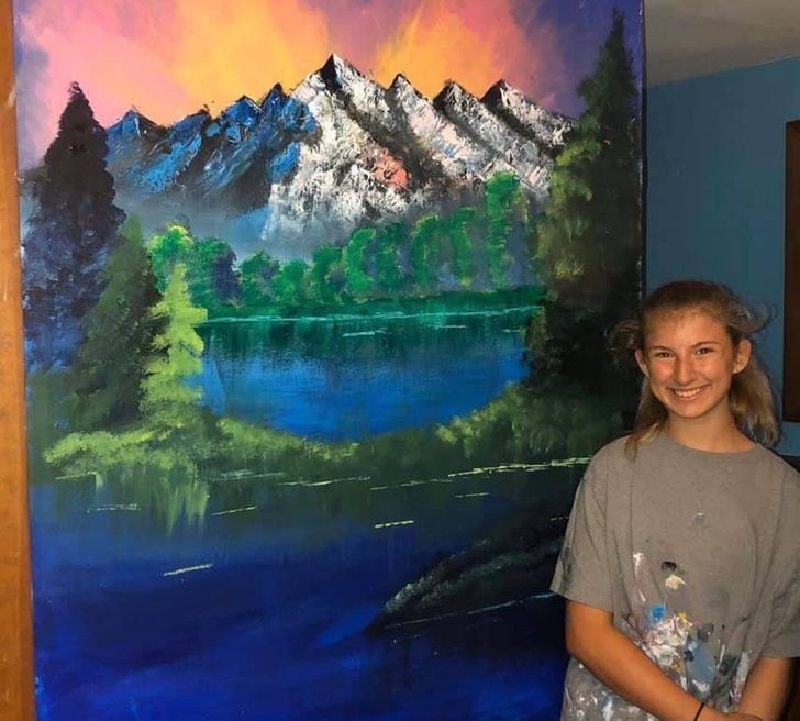 5. "Moja 13-letnia córka i mural, który namalowała u siebie w pokoju"