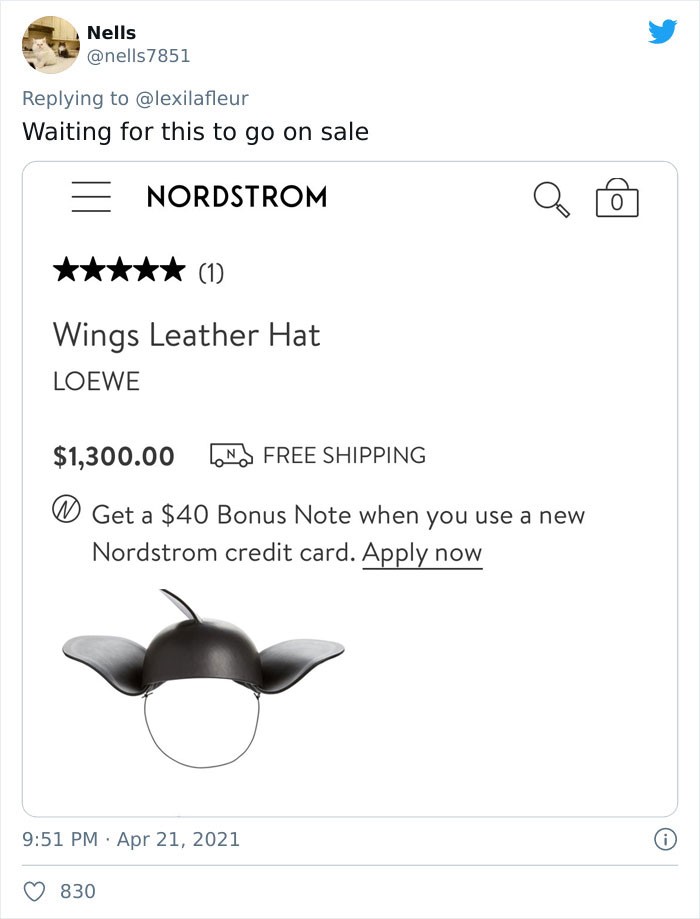 Skórzana czapka ze skrzydełkami za 1 300 dolarów