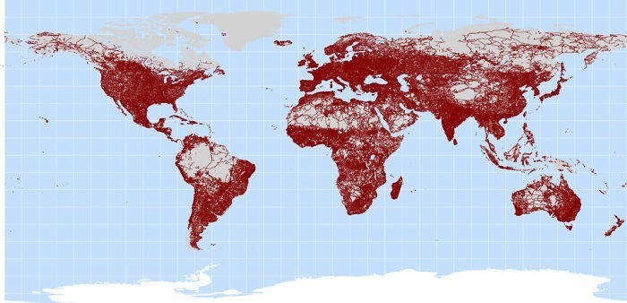 Mapa wszystkich dróg na świecie