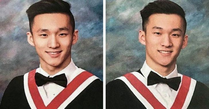 "Podmieniliśmy z bratem nasze zdjęcia na zakończenie szkoły."