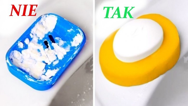 1. Jeśli twoje mydło zawsze rozpuszcza się na mydelniczce, zamień ją na gąbkę.