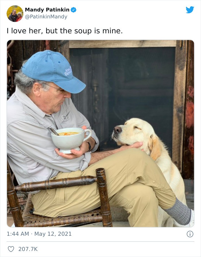 Kocham ją, ale zupa jest moja.